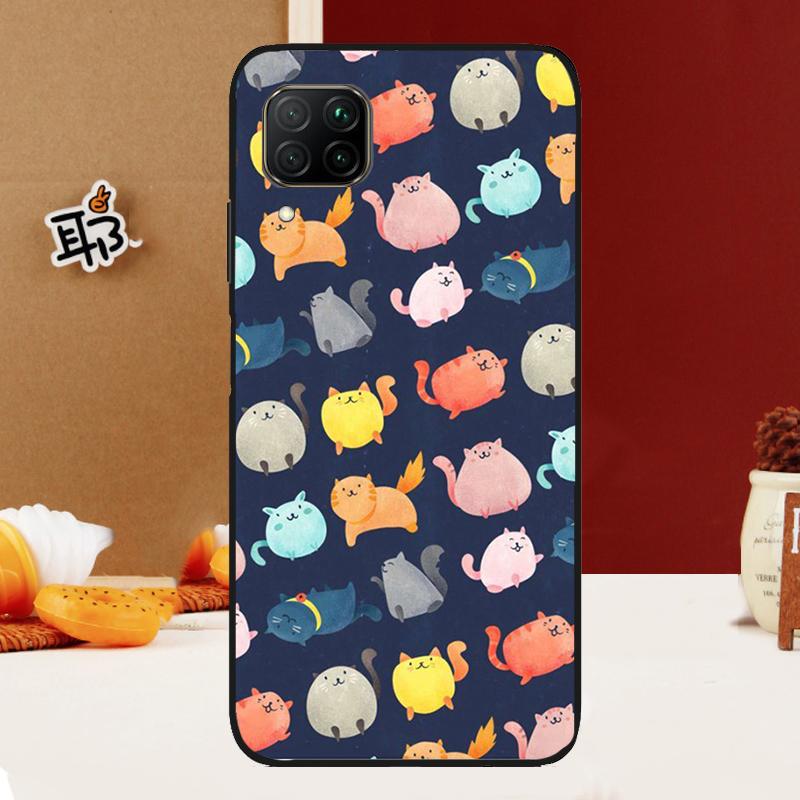Cute Cartoon Cat For Huawei Nova 12s 12i 7i 8i 11i 11 9 10 SE Y60 Y61 Y70 Y72 Y73 Y90 Y91 P30 P40 Lite Case