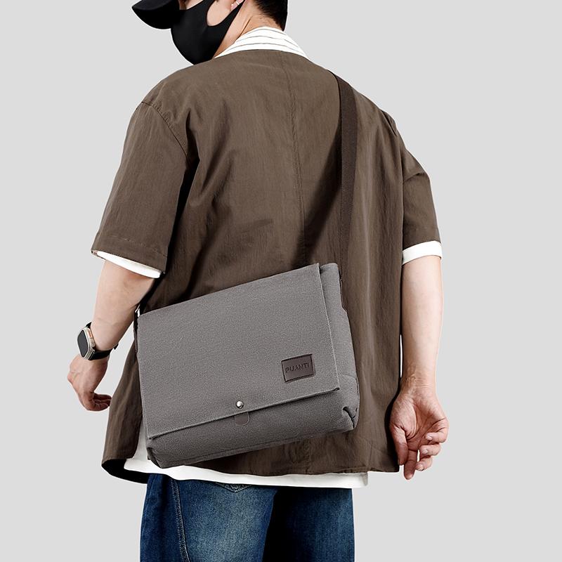 New Fashion Cross Body Bag New Men Canvas Crossbody Shoulder Messenger Bags Man Casual Solid Multi Function Portable Male Bag