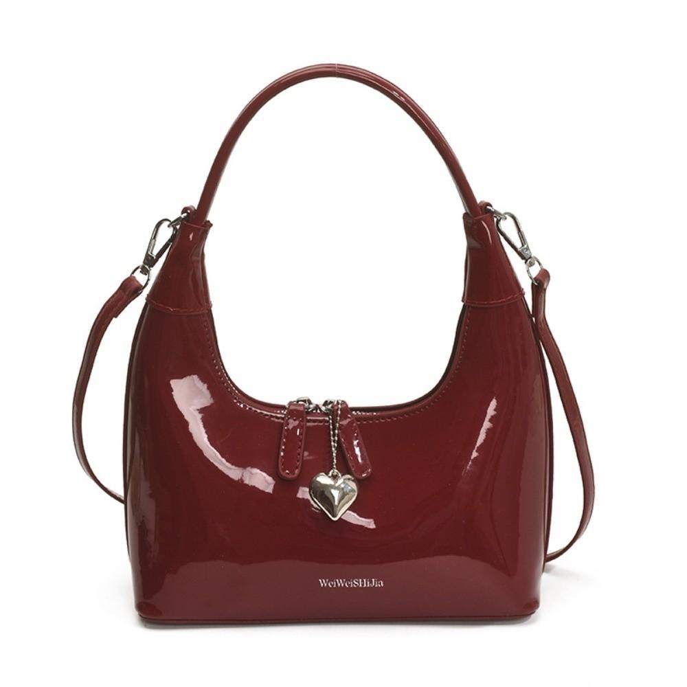 

Handbag Korean Underarm Bag Love Heart Pendant Women Shoulder Bag Korean PU Crossbody Bag Outdoor красный