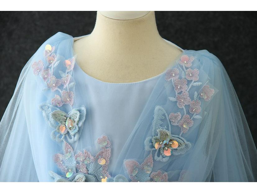 2025 Children's Princess Butterfly Sleeve Flower Girl Dress