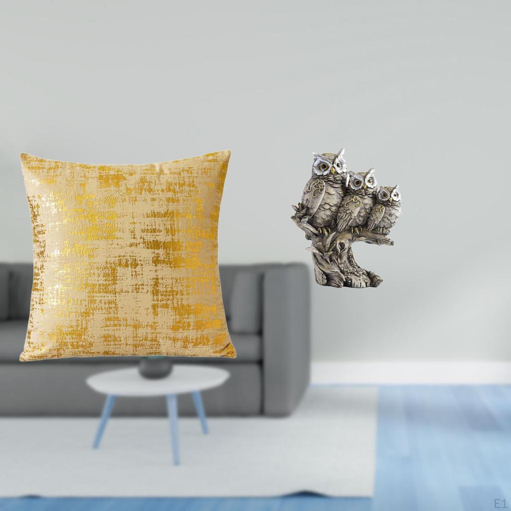 Elegant Owl Cushion Cover And Modern Animal Sculpture for Living Room Office Dorm Car Home