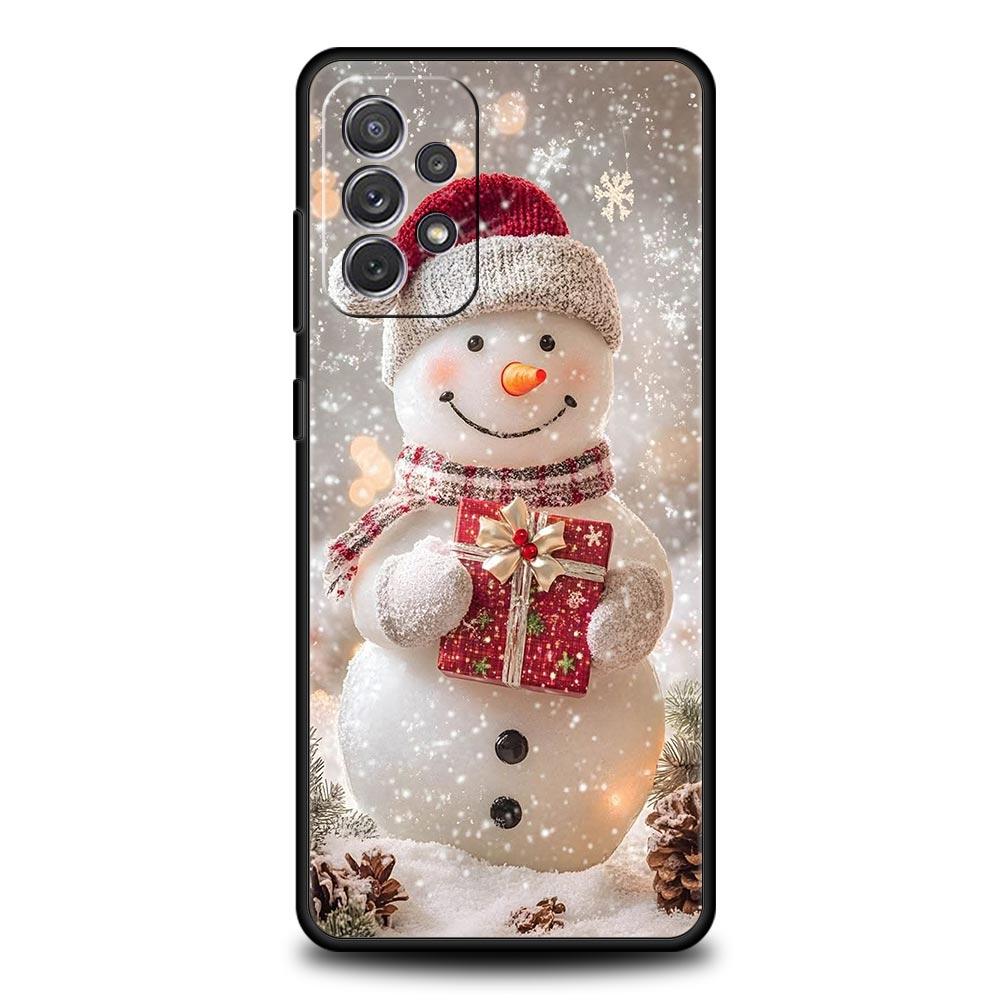 

Christmas Snowman Phone Case for Samsung Galaxy A55 A35 A17 A07 A15 A13 A25 A51 A71 A72 A73 A32 A52 A52S A41 5G Soft TPU Shell samsung a72 5G