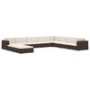Modular Sofa Center Section 1 Pc + Cushions Poly Rattan Gray