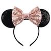 Mouse Ears Headband For Girls Adults 5'' Sparkly Sequin Bow Hairband Festival Party Travel DIY Hair Accessories
