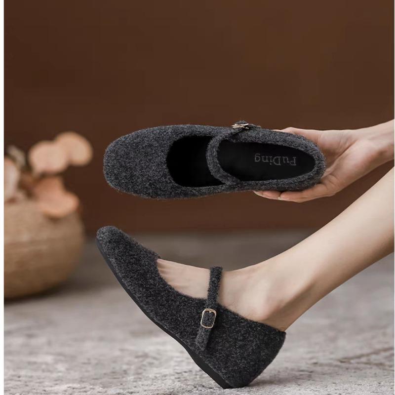 Mode Damenschuhe 2024 Heißer Verkauf Schnallenriemen Damen High Heels Mode Eckige Zehenpartie Lässige Pumps Damen Neu Flache Niedrige Absätze