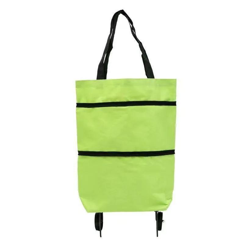 Foldable Portable Storage Bag Reusable Supermarket Sack Telescopic Pull Rod Waterproof Bag Large Loadbearing Ecofriendly