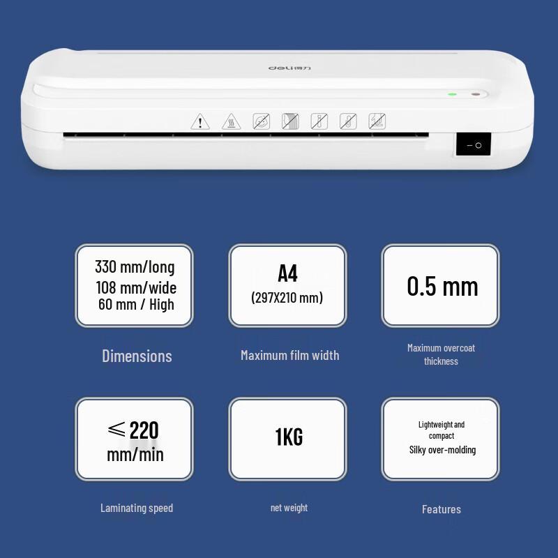 Deli A4 Thermal Laminator CN plug (adapter included)