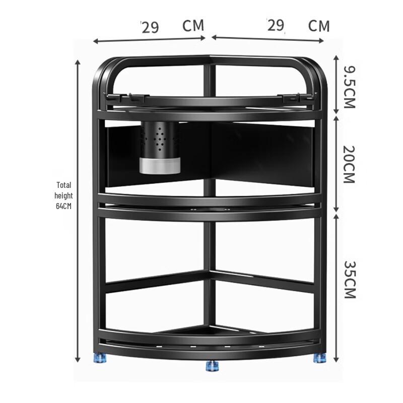 3-Tier Stainless Steel Kitchen Corner Storage Rack