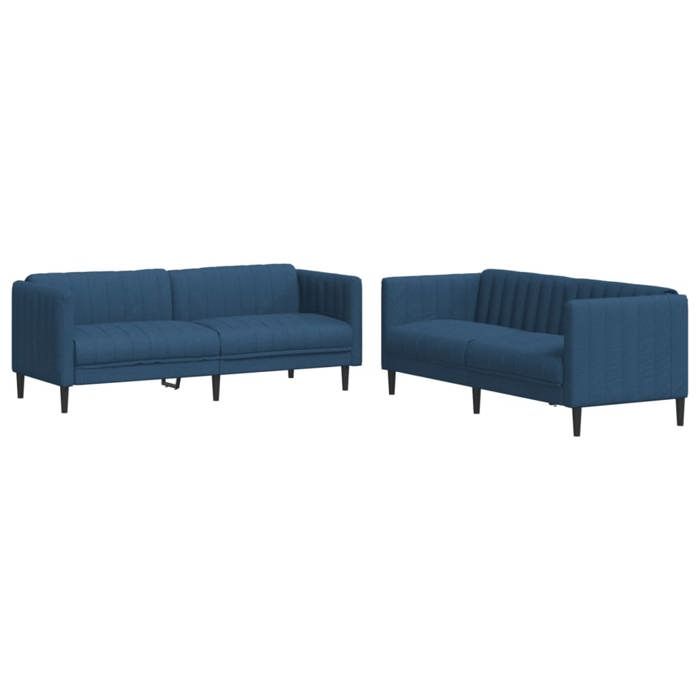 VidaXL Ensemble de canapés 2 pcs bleu tissu, canapé, siège de canapé, canapé relax, canapé confort, fauteuil de télévision 3209244