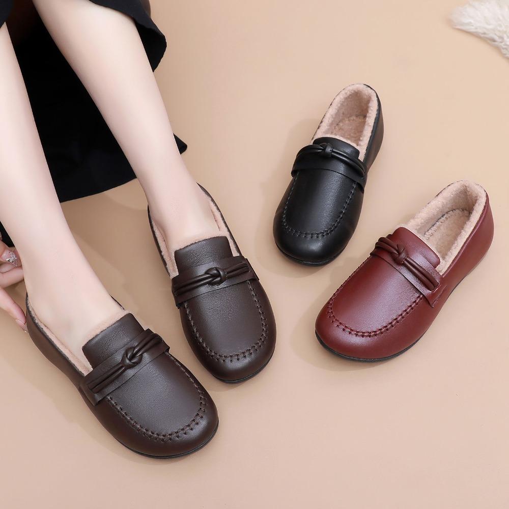 Winter Old Beijing Cloth Shoes Women's Cotton Shoes Plus Velvet Ladieswear Soft Sole Old Lady Elderly Grandma Warm Shoes