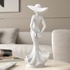 European White Female Sculpture Decoration Resin Figurine Small Statue for Living Room Wine Cabinet Study Human Art Decoration
