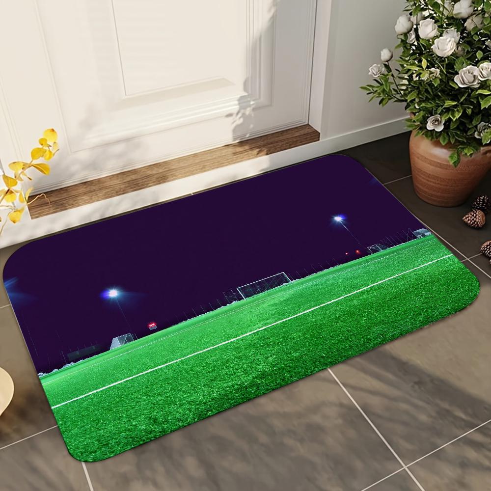 1pc Football Field Plan Bathroom Absorbent Mats Anti-Slip Mats Home Decor Supplies Carpets Home Kitchen Floor Mats