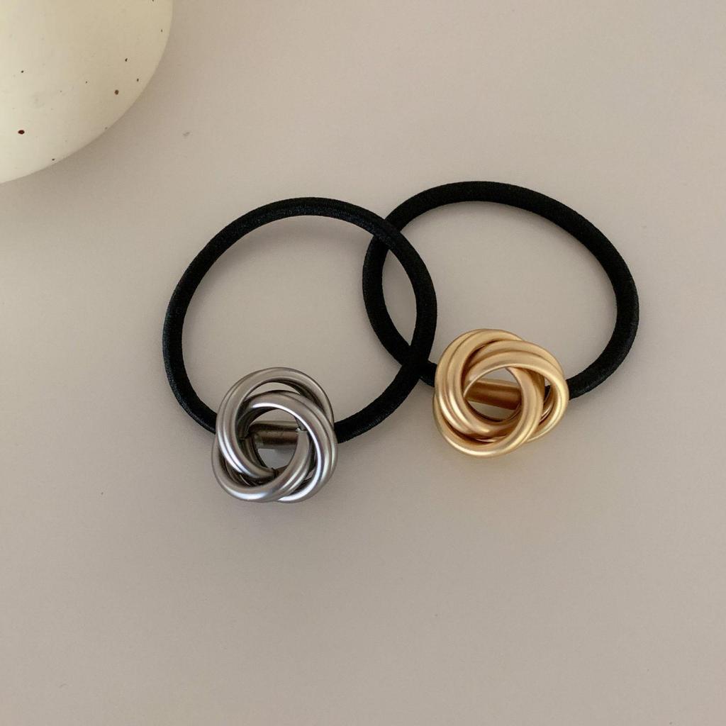 Fashionable Metal Knot Elastic Hair Band - Chic & High-Elastic Hair Accessory for Women