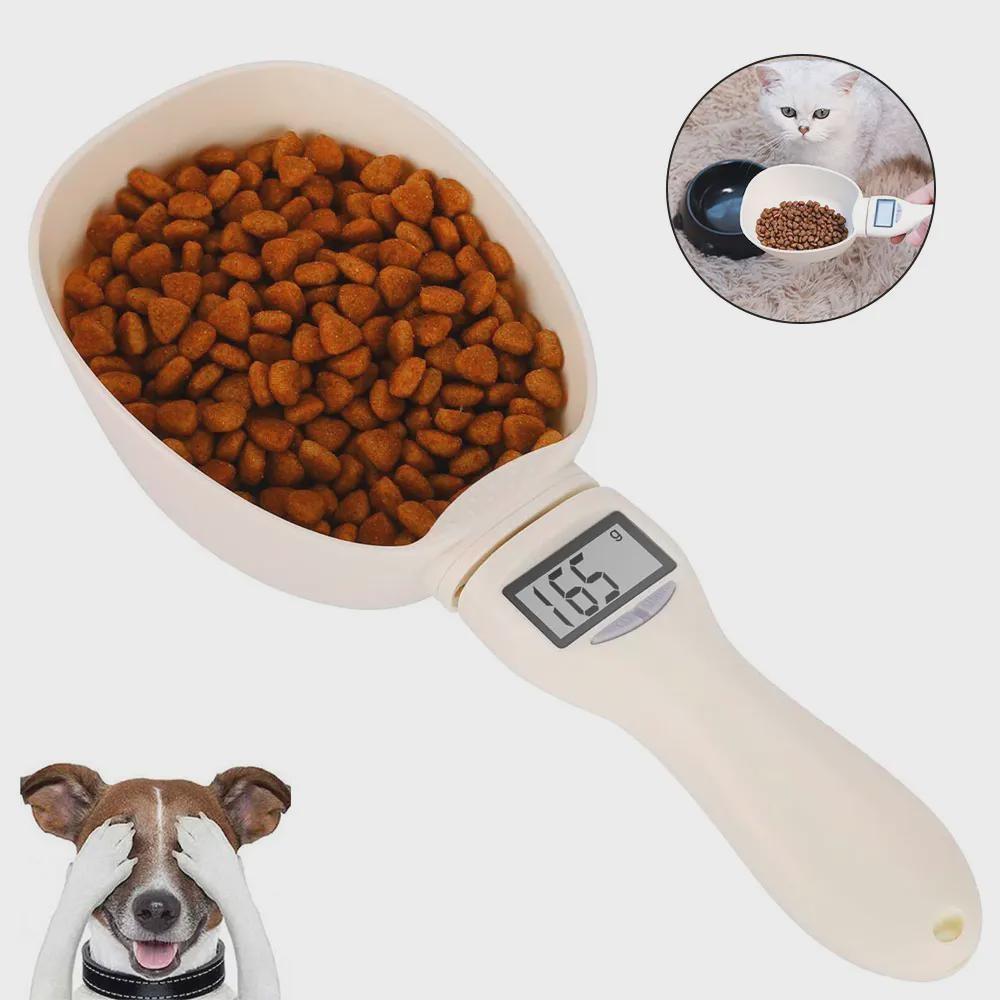 Pet Food Measuring Scale Scoop Electronic Dog Cat Food Measuring Cup Digital Spoon Scale Kitchen Food Scale with LED Display