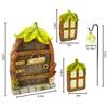 Miniature Fairy Gnome Window Door Set Pendant Creative Elf Home Yard Art Garden Decoration Outdoor Decoration Fairy Garden