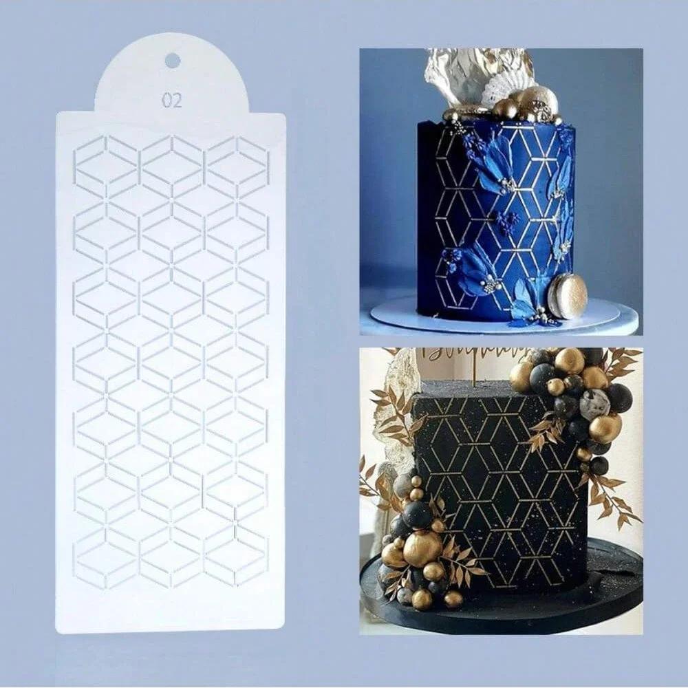 Cake Stencil Dotted Line Shape Pattern Wedding Cake Decorating Lace Cake Fondant Boder Stencils Template DIY Drawing Mold Tool