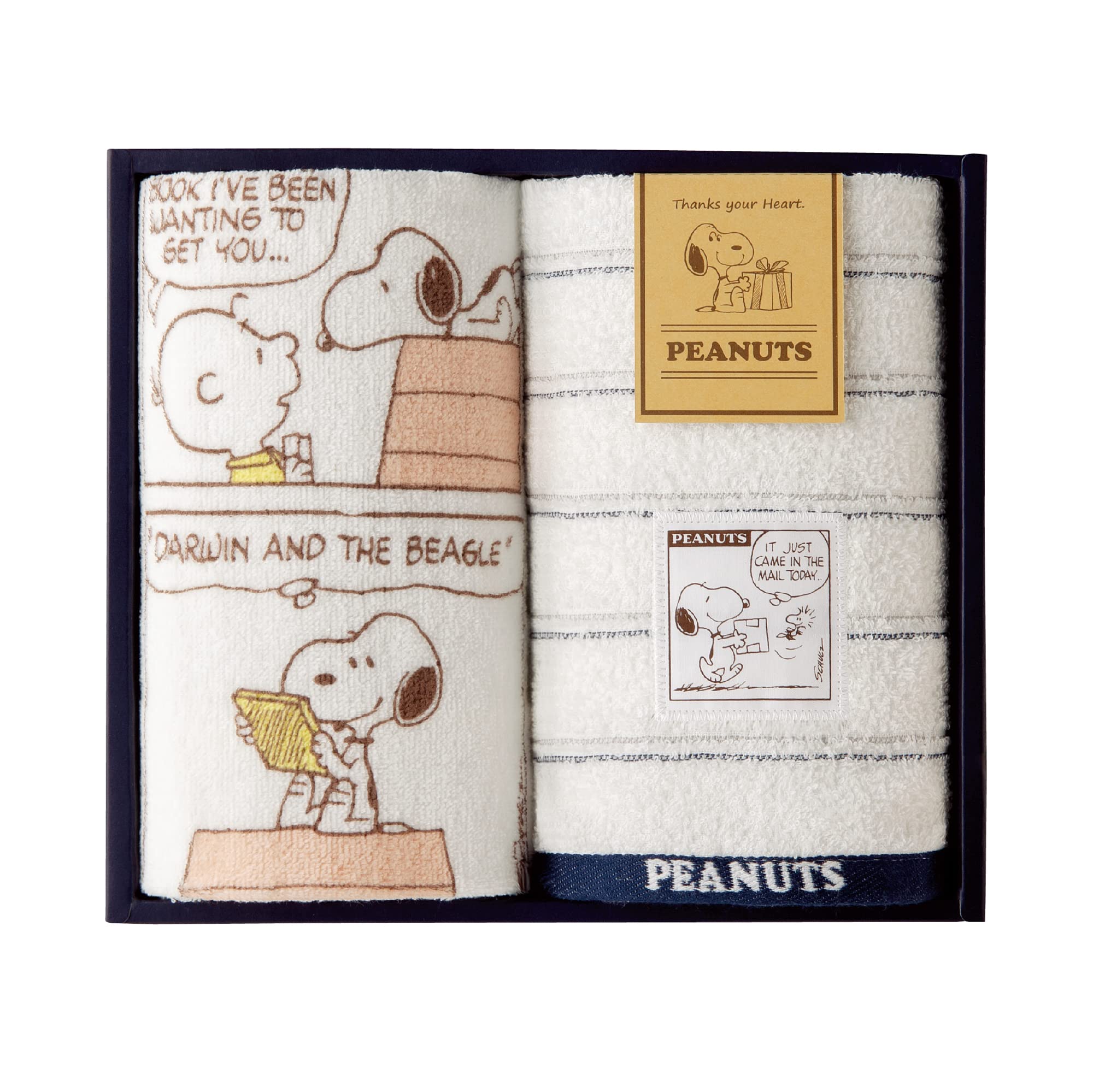 

Nishikawa Snoopy Towel Gift your Made in TT81150605 Set, 22x25x6cm, Washable, Thanks Hearts, Japan,