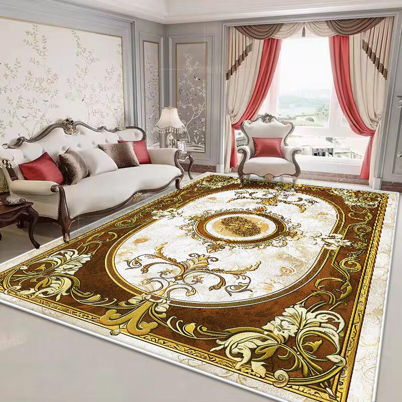European Style Antiskid Large Living Room Carpet Lint-free Washable Dining Room Coffee Tables Mat Easy Clean Soft Bedroom Carpet