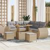 VidaXL 8-Piece Garden Sofa Set with Beige Cushions Poly Rattan Acacia 3361877