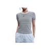 Abbigliamento Sportivo Maglia Chill Moda Comoda Semplice Manica Corta T-Shirt Regular Top Donna Nero Bianco HF9525-100