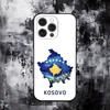 Kosovo Flag Map Phone Case For iPhone 16,15,14,13,12,11,Pro,Max,Plus,X,XS,SE,E,Mini,Soft Silicone Black Case