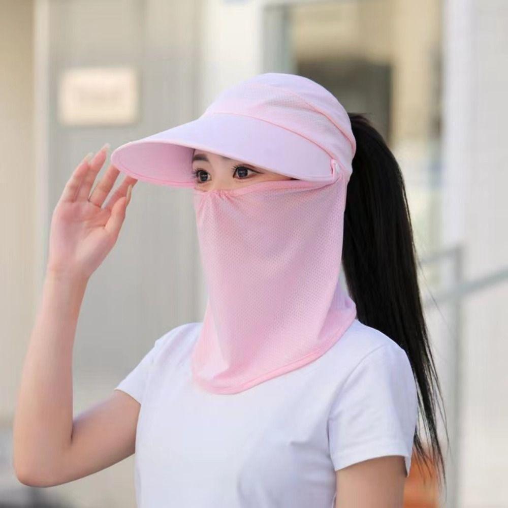 Foldable Women Sunscreen Hat Anti UV Outdoor Cycling Hat Summer Beach Sun Hat