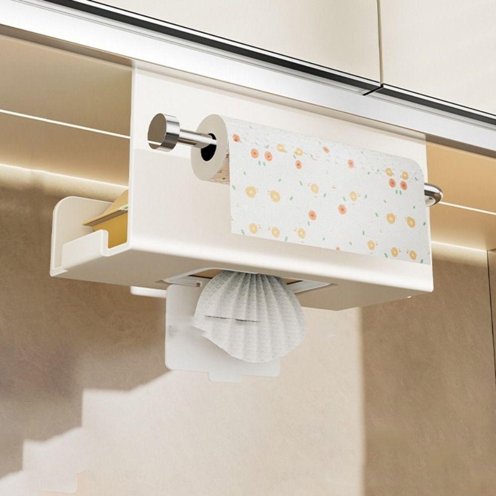 Kohlenstoffstahl Unterbau-Küchenrollenhalter Verlängerter Aufbewahrungs-Wandmontierter Hängender Küchenrollenhalter Wasserdicht Rostfrei