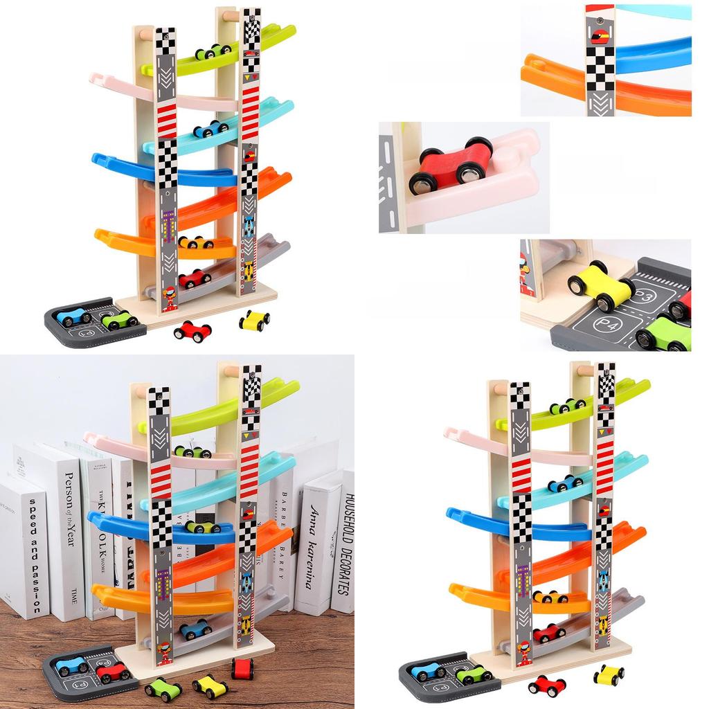 Wooden Gliding Car Toy For Kids With Inertia Track And Parentchild Interaction For Ages 1 To 4