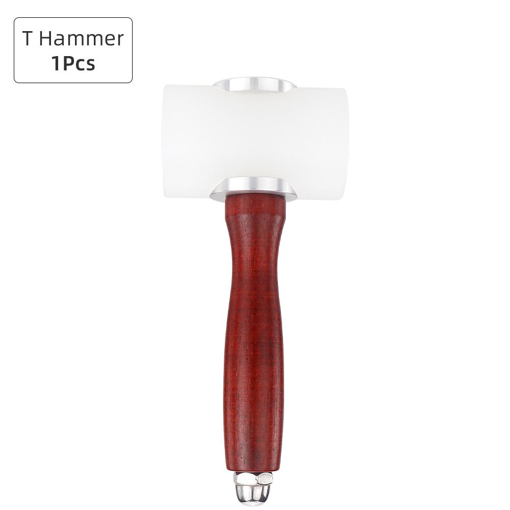 1pcs Professional Leather Carving Hammer, Wooden Handle Punching Hammer, DIY Leathercraft Punch Mallet,  Manual Hand Hammer Tool