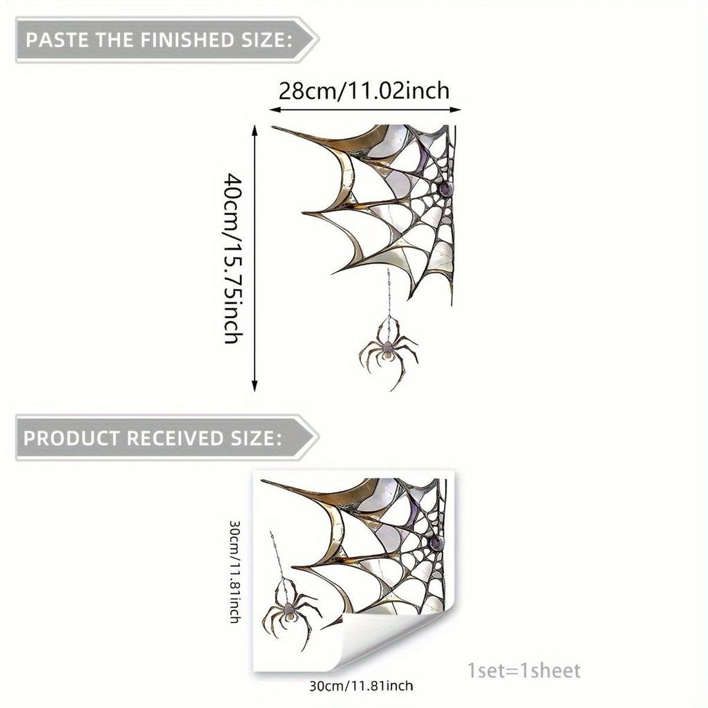 2D Flat Halloween spider web holiday decoration bedroom windowsill stickers double-sided printing visible electrostatic  film