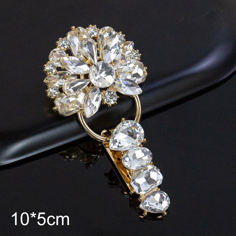 1Pc Handwork Sewing Originality Shiny Rhinestone Overcoat Decor Duckbill Buckle Fashion Metal Button Clothing Accessory
