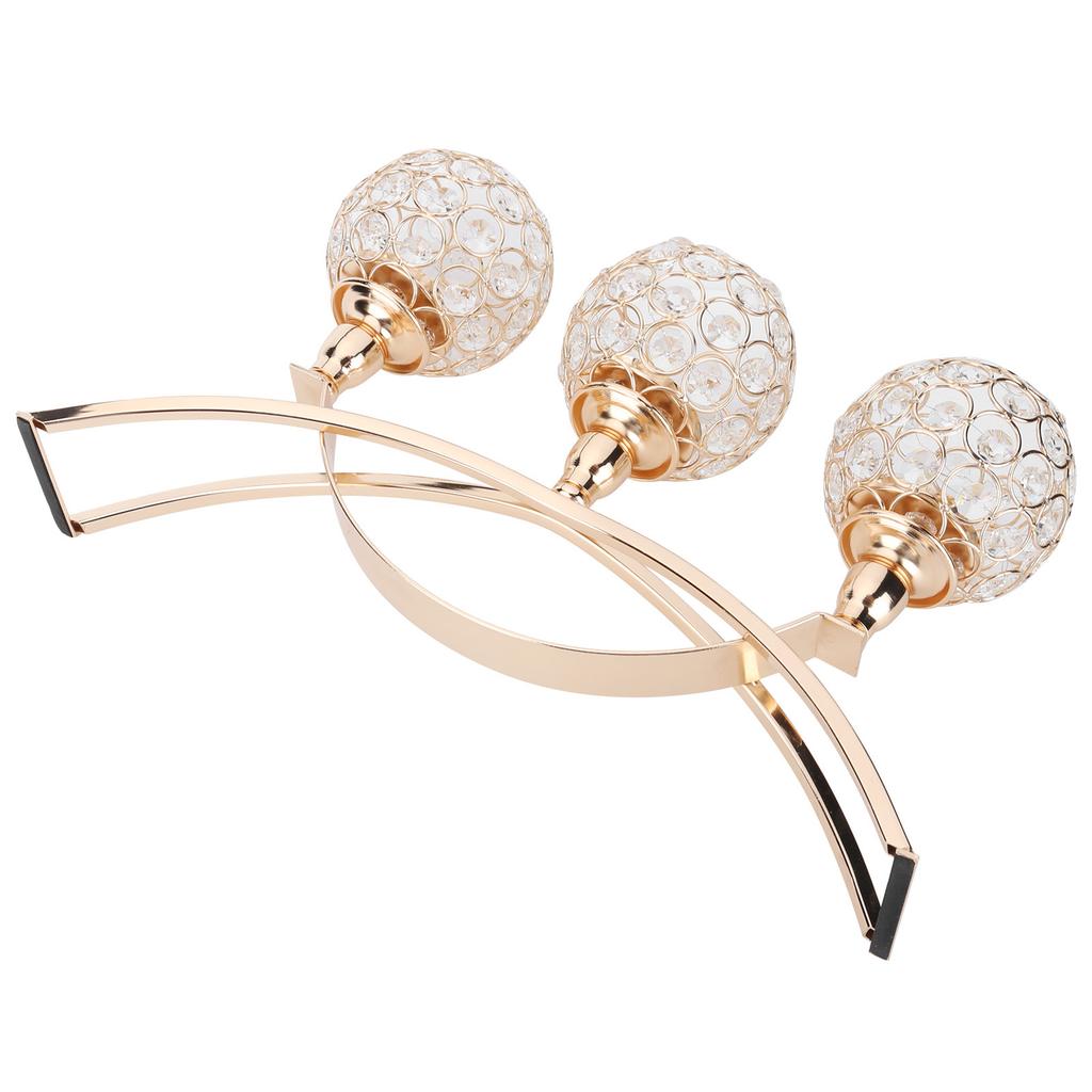 Candelabro di Cristallo Portacandele Dorati Ornamenti per Decorazioni da Tavolo per Casa Festa