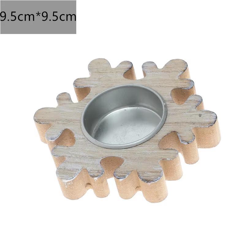 

Wooden Xmas Snowflake Candlestick Christmas Tree Shape Candle Holder for Home Decoration 2025 Navidad Kerst Noel New Year Decor
