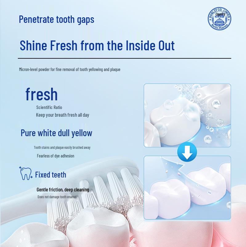 Teeth Whitening Powder: Removes stains, cleans tartar and plaque, refreshes breath, ideal for smokers and coffee drinkers.