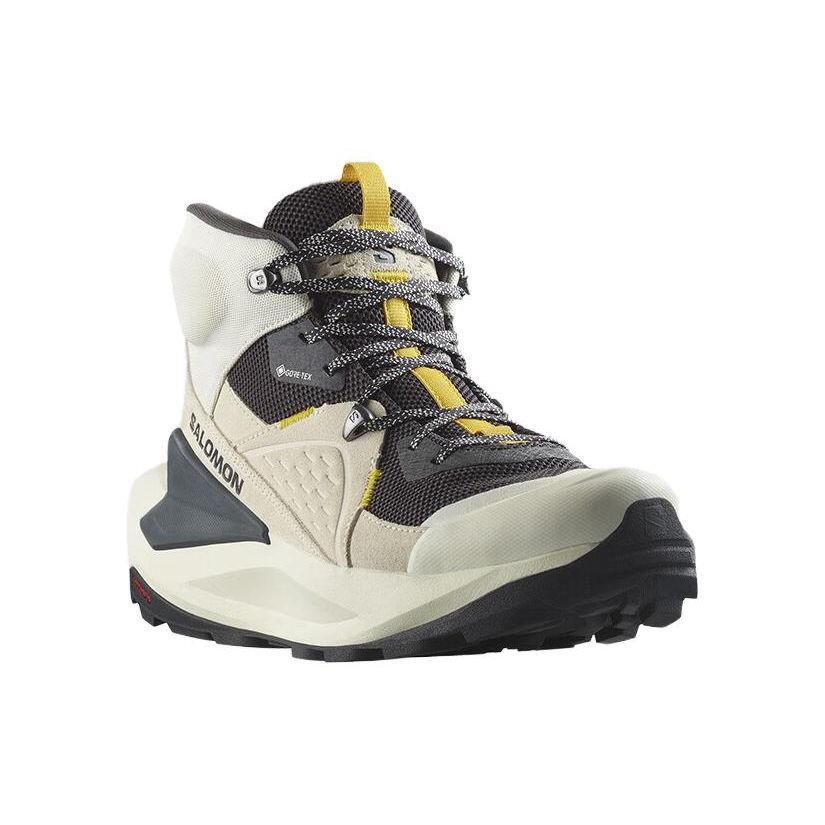 Salomon Elixir Round Toe Comfortable Shock Absorbing Mid-Top Outdoor Functional Shoes Men Shoes Vanilla 472960