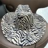 Modischer Woll-Zylinderhut mit Tigerfellmuster Herbst und Winter Großkrempiger Filzhut Europäischer und Amerikanischer Trend Zebra-Muster Zylinderhut Imitation Wollfilz Hut