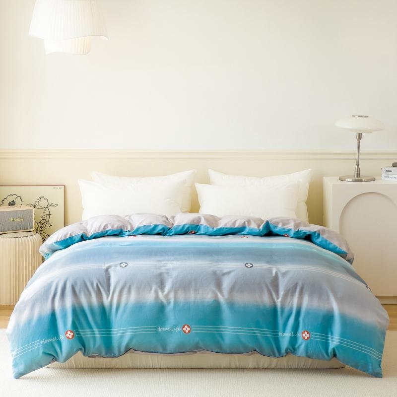 1Pc Abstract Geometric Duvet Cover 100% Cotton Triangle Striped Patterned Quilt Cover with Zipper and Ties Queen Size Bedding