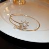 Gold Plated Zircon Titanium Steel Korean Minimalist Bangle | Versatile High-End Bracelet for Women