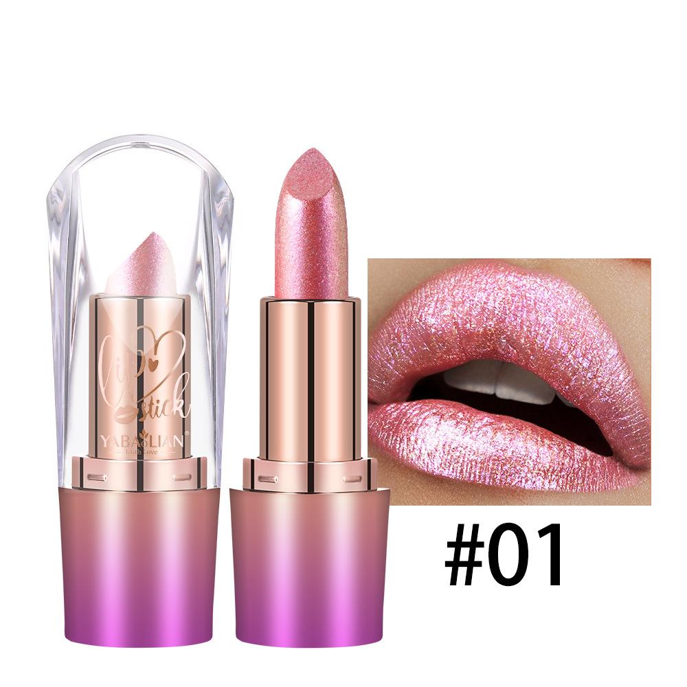 6 Colors Glitter Metallic Lipstick Waterproof Long Lasting Diamond Pearlescent Lipstick Sexy Lipgloss Moisturizing Lips Makeup