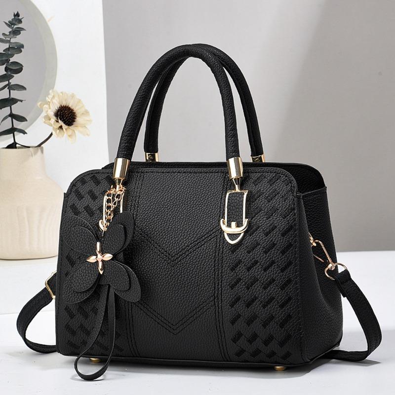 

ag women s new fashion embroidered thread bag large capacity women s bag shoulder messenger bag чёрный