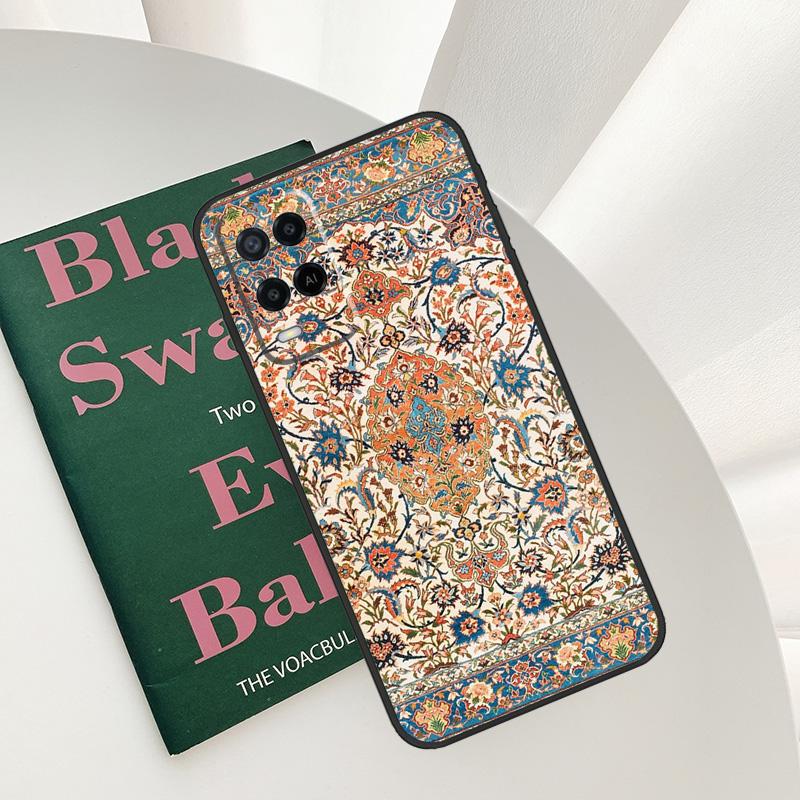 Persian Carpet Floral Pattern Case For Oppo A96 A76 A16 A15 A17 A52 A72 A54S A57S A58 A78 A98 A57 A77 A54 A74 A94 Cover