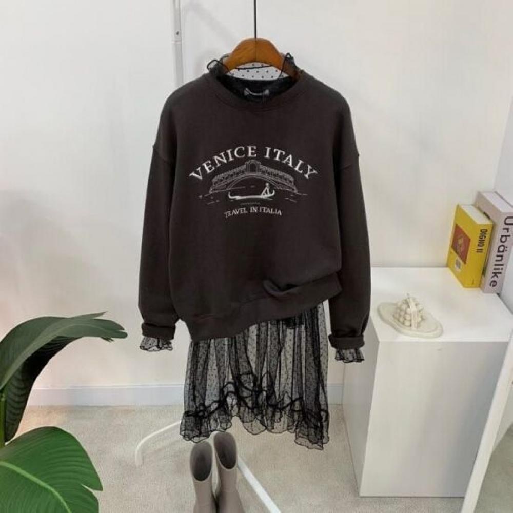 C S In The Room hamIn Embroidery letterIng Long Sleeve SweatShirt 3Color Nk hmmS