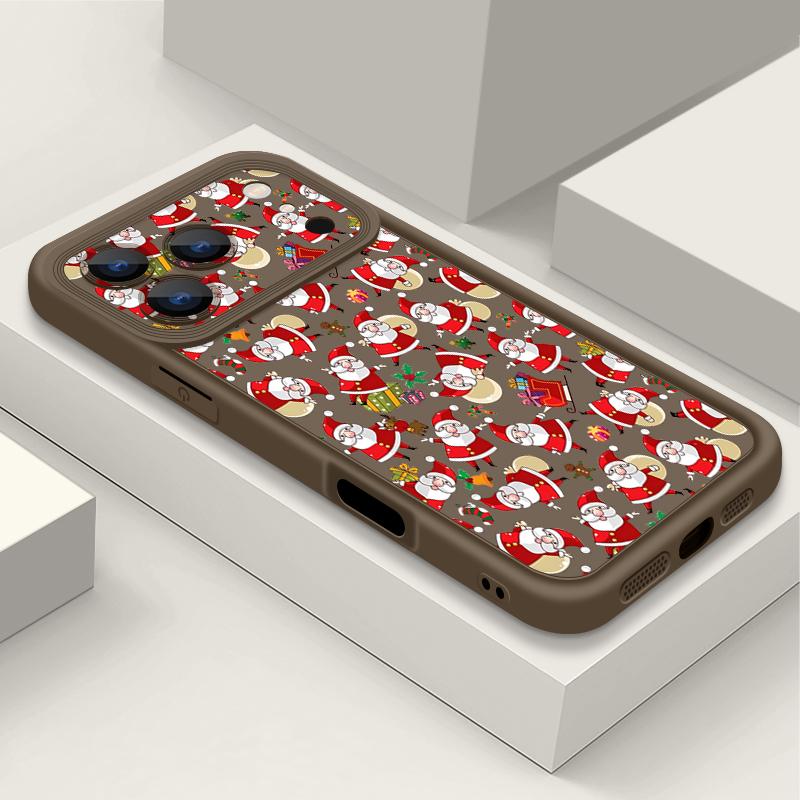 Cartoon Santa Claus Pattern Case For iPhone 17 Air 16e 16 15 14 Pro Max 13 17 Pro Max 17 Pro 17 Shockproof Soft TPU Silicone Phone Cover Funda