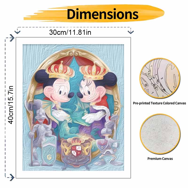 Disney Mickey Minnie Dragon Royal Paint By Number Kit Number Drawing Canvas DIY Picture Home Decor Art Craft Wall Decor Gift Painting