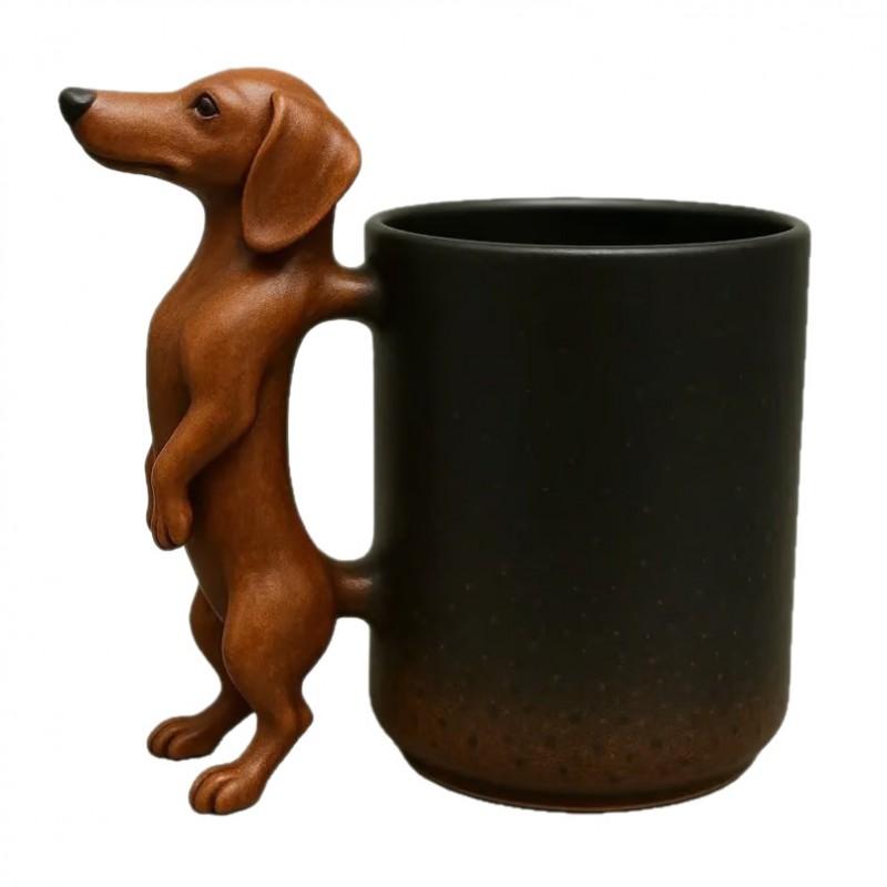 Harz-Dackel-Tasse - Niedliche Tier-Kaffeetasse Schreibtischdekoration Geschenk Freunde Kollegen