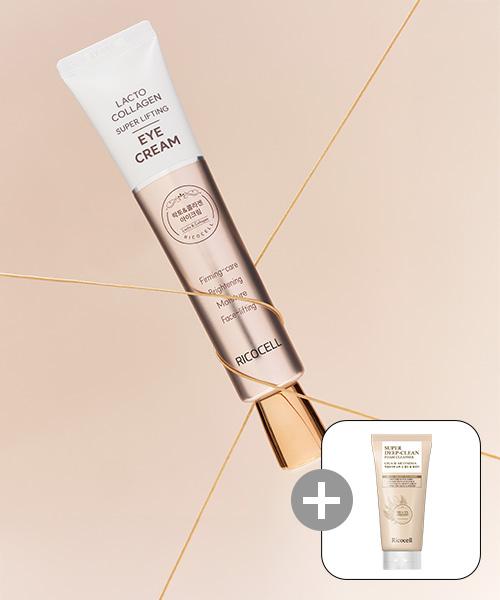Recocell Lacto Collagen Super Lifting Eye Cream 40ml x2 + Centella & Mugwort Super Deep Clean Foam Cleanser 120ml x1 NONE