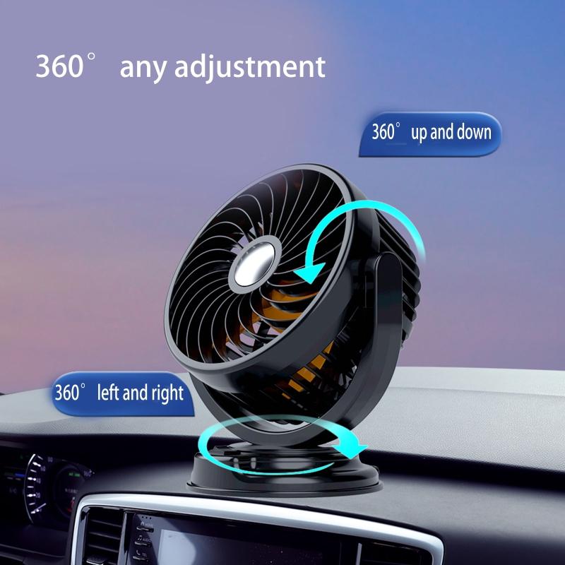 Car Fan DC 24V Electric Car Cooling Fan with 360 Degree Adjustable for Head Low Noise Automobile Vehicle Fan for Car