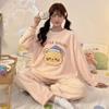 2024 Autumn Winter Flannel Warm Women's Pajamas Sets Long Sleeve Women Sleepwear Plaid Pants Two Piece Set Pyjamas Coral Velvet Pijama Homewear Girl