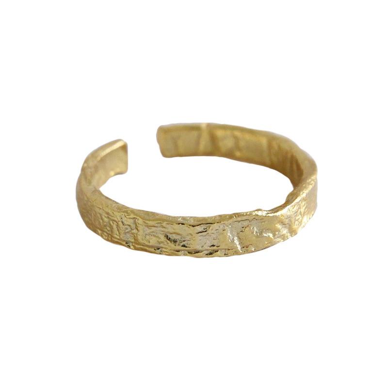 Inspired Fashionable Korean 925 Silver Ring With Unique Texture And Adjustable Size