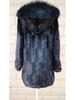 2025 European & American Style Faux Mink Women's Mid-Length Hooded Belted Slimming Fur Coat